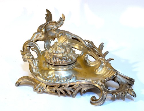Encrier dragon bronze - encrier, au