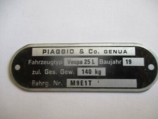 Plaque Bouclier Ciao Vespa 25L