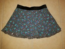 CRB Girl Girls "scooter skirt"/"skort" grey, floral, multi color skirt size L 14