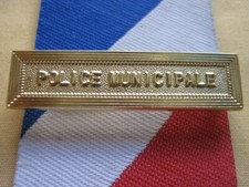 Agrafe POLICE MUNICIPALE  en Métal Doré Médaille de la Sécurité Intérieure 