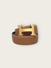 Hermes Ceinture réversible noire et dorée avec logo H 90 147308630