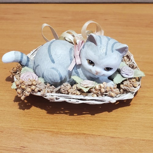 Figurine chat gris tigré - chat,