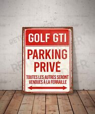 Plaque métal vintage Golf GTI