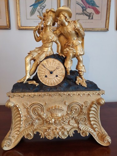 Pendule bronze doré - pendule,