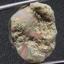 11,45 Cts 100% Naturel Éthiopien Opale Brut Welo Feu Opale 15x17x11 Mm UT46