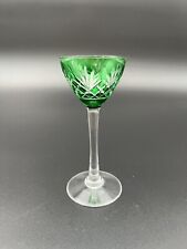 1 VERRE À LIQUEUR DE COULEUR EN CRISTAL DE SAINT-LOUIS VERT Modèle MASSENET 