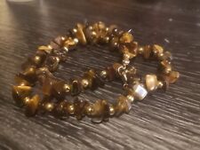 Collier Pierres Véritables Oeil De Tigre Homme Femme Jolie Couleur 