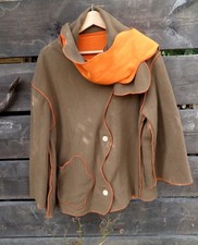Original Manteau / Gilet Polaire EOLE Marron et orange