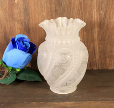 Antique French Peg Piano Oil Lamp Shade Acid Etched Glass Globe St Saint Louis