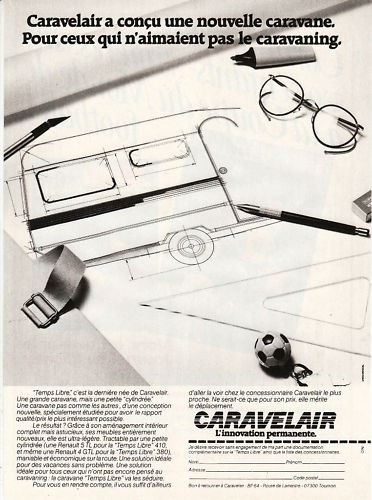 Publicité ancienne caravane