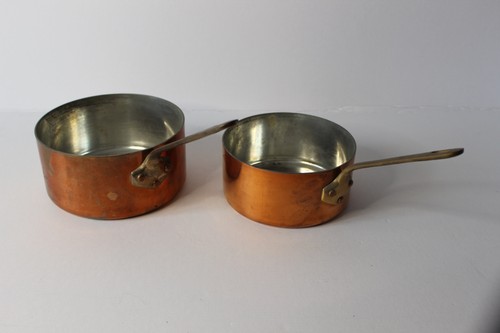 Lot casseroles en cuivre - lot,