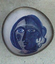 coupe céramique bol design 50/60 visage face profile style braque bowl pottery