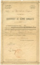 CERTIFICAT DE BONNE CONDUITE