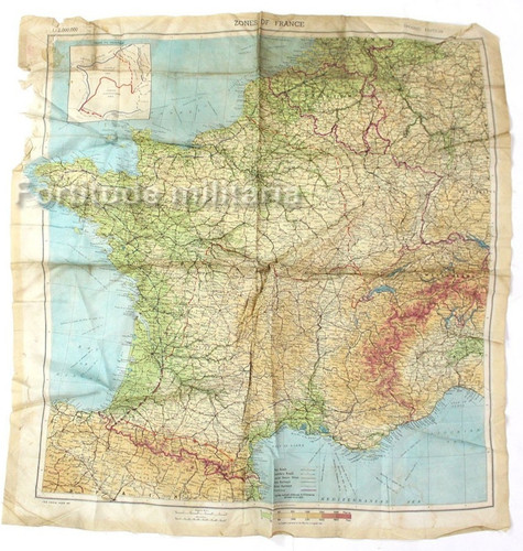 Carte soie zones of - en, "zones