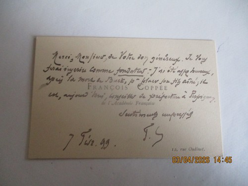 Francois coppee lettre - coppee,