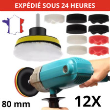 Éponge de Polissage Tampon 80 mm - Kit 12 Éléments pour Perceuse Disque Voiture