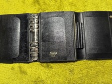 FILOFAX Balmoral System VINTAGE Leather Planner Rare Collector Model Noir r#