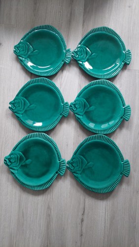 Assiettes poisson barbotine - 6,