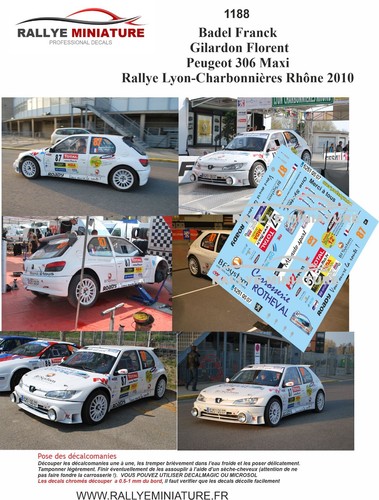 Decals ref 1188 peugeot - decals, 1/43