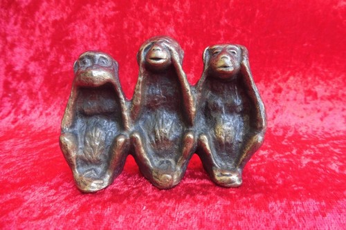 Figurine bronze 3 singes - figurine, bronze,