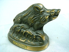 ?? PRESSE PAPIER FONTE ACIER SCULPTURE ANIMALIÈRE SANGLIER DES ARDENNES COCHON
