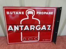 PLAQUE EMAILLEE "ANTARGAZ" EPOQUE XXEME (RECTO/VERSO)