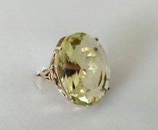 ANCIENNE BAGUE COCKTAIL OR 14K GROSSE CITRINE TAILLÉE 14ct 585 