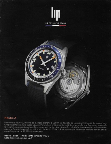 Publicité papier montre lip - papier,