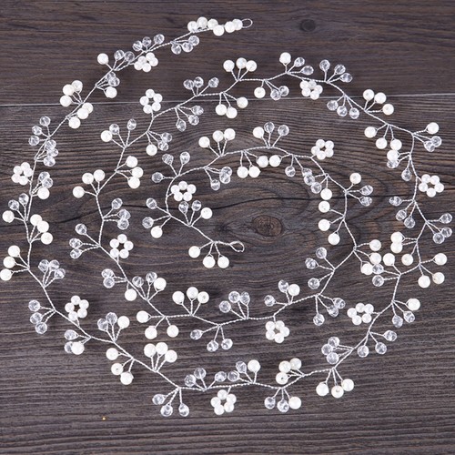 Blanc perles cheveux mariage - perles,