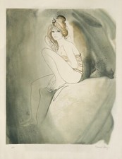 Bernard CHAROY Lithographie originale signée numérotée Portrait féminin