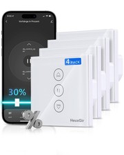 HEUXGIR 4Pack Interrupteur Volet Roulant Connecté 86x86mmInterrupteur Tactile