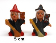 2 sorcières miniatures avec chouette,figurine de collection porte bonheur tp19-1