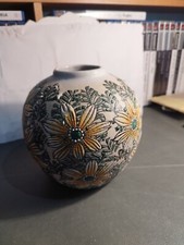 superbe vase ancien émaux Fleural A Saisir 13,5 Centimètres 