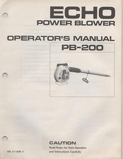 ECHO POWER BLOWER OPERATOR'S