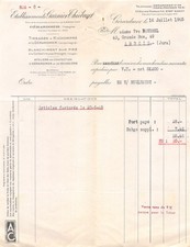 FACTURE  1945 ETS GARNIER THIEBAUT A GERARDMER - M. BAVEREL A ARBOIS