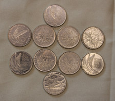 Lot de 10 pièces de 5 Francs