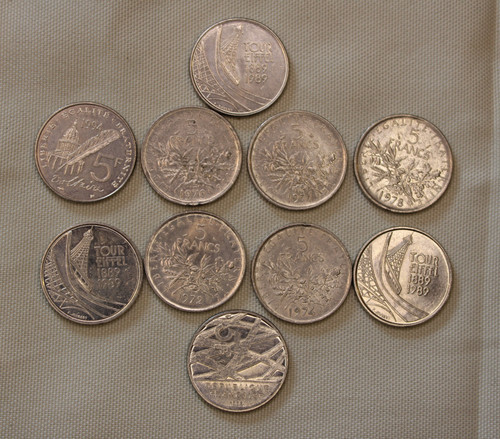 Lot pièces 5 francs - lot, de