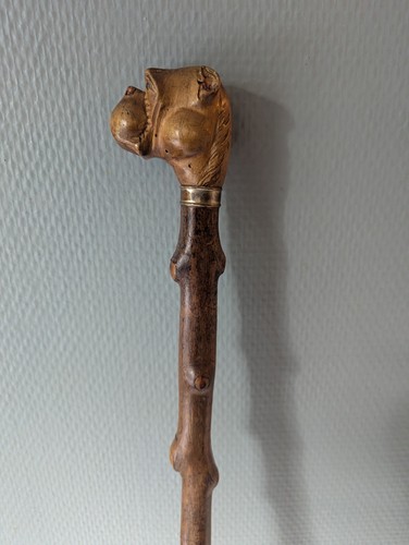 Canne pommeau tête - , bulldog