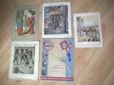 Lot de 5 anciens protèges cahiers d'écoliers