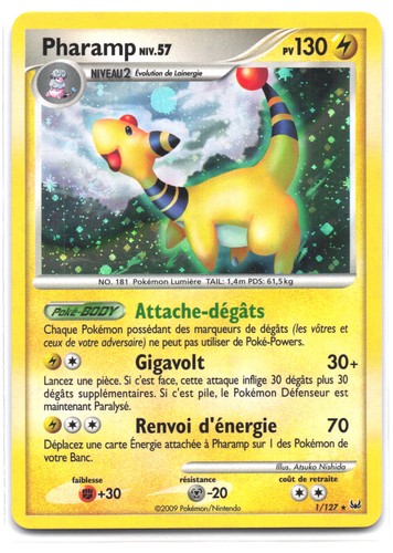 Carte pokémon pharamp 127 - pharamp, 1/127