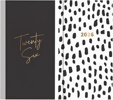 Agenda Slim 2026 Semaine À Vue Couverture Rigide Monochrome À Pois