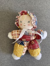 DOUDOU PELUCHE POUPEE CHIFFON AJENA TISSU PACHWORK 24 cm D2079