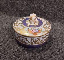 Boite ronde porcelaine signée LE TALLEC  à PARIS bijoux bonbonnière 