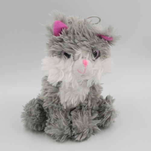 Peluche chat gris - rose, gros