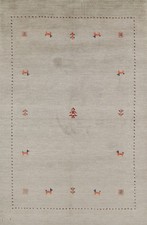 Tapis Indien Fait Main En Laine Tribal 4x6 Design Animaux/Personnages Nomade