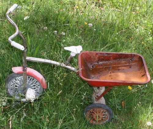 Tricycle benne vintage déco