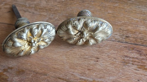 Paire poignees porte ovale - poignees,