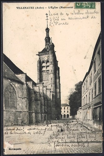 Cpa villenauxe église vue - cpa, l´Église