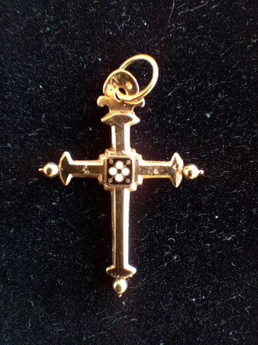Croix jeannette émaillée - croix, en