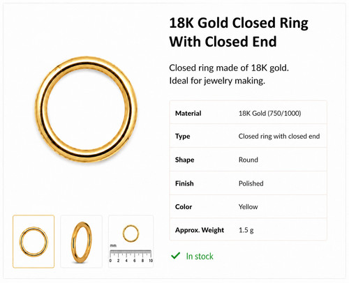 Bague 18k fermée 5 - bague,